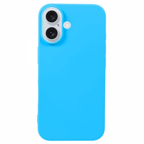 Image of ArmourPro Silicone Back Case for iPhone 16 Soft-Touch Case | Bright SkyBlue
