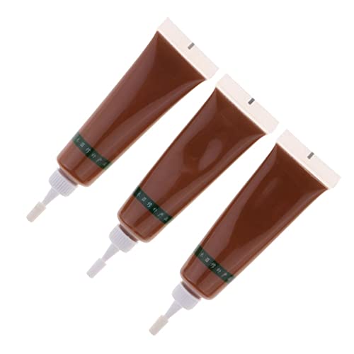 Wooden Floor Repair Paints 3-Piece Kit - Furniture Scratch r Paste - Portable, Easy to Use - Suitable for Wood Doors, Stairs, Floors - for DIY Home Repa - Light Umber