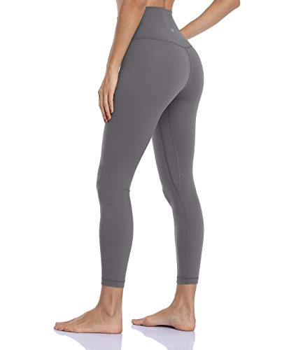 HeyNuts Hawthorn Athletic Essential II High Waisted Yoga Leggings for Women, Buttery Soft Workout Pants Compression 7/8 Leggings with Inner Pockets Titanium_25'' L(12)