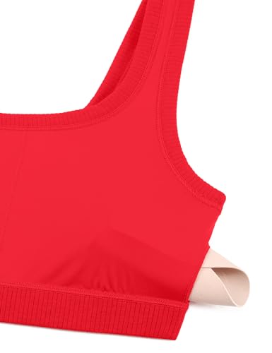 Image of CRZ YOGA Ribbed U Neck Sports Bras | Medium Support, Removable Pads, Casual, Wide Straps, for Women