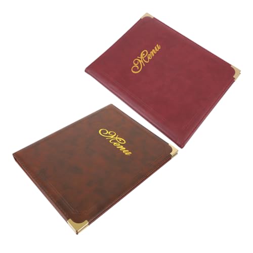 KICHOUSE 2pcs Order Menu Book Holder Transparent Menu Cover for Restaurant Bar Easy to Replace Contents Classic Design