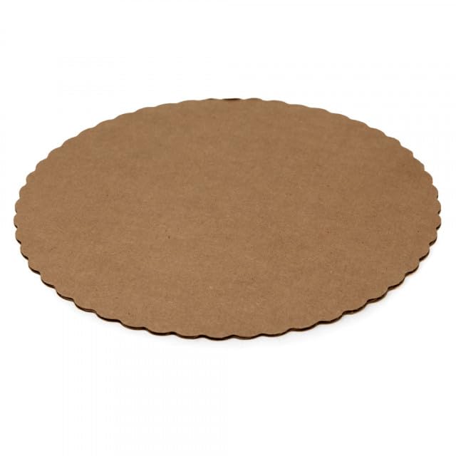 Vineland Packaging Single Wall Corrugated Scalloped Edge Cake Circle Gold, 10
