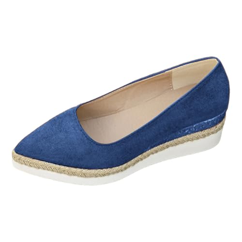 Espadrilles confortables à talon compensé et bout pointu pour une marche stable