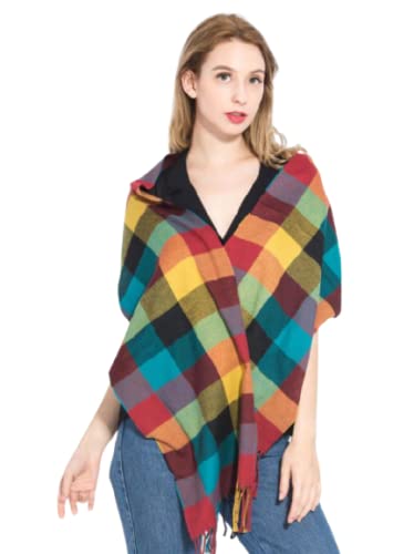 alexvyan Fashions Multi Color Checkered Pattern Mufflers Cum Scarves Cum Stoles Woolen Men and Women Casual Soft And Warm-picture-7