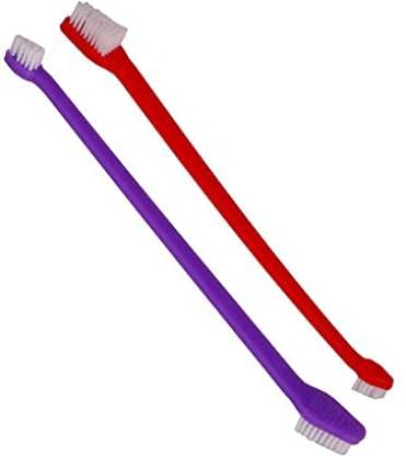 Kapoor pets™ Cleaning Dental Toothbrush Set of 2 Double Headed, for Dogs Cats Puppy Pet Toothbrush (all dog)