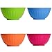 Klickpick Home Set Of 8 - 28 Ounce Plastic Bowls For Cereal, Soup, Ice Cream, Salad, Pasta, Fruit l 4 Classic Colors l Dishwasher Safe