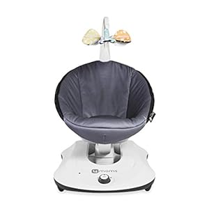 4moms rockaRoo Baby Swing, Compact Baby Rocker with Front to Back Gliding Motion, Cool Mesh Fabric, Dark Grey