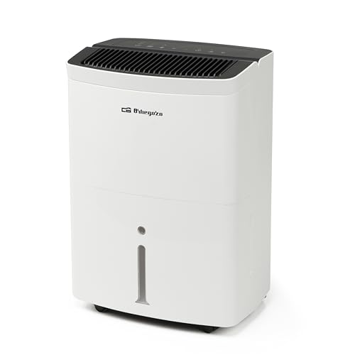 Orbegozo DH 3010 Deshumidificador 30 L/Día Área 140 m2 Display LED Gas Ecológico R290 Temporizador 24h Depósito Grande 5.5L Filtro Lavable Ruedas y Asa Recogecables Consumo 490W