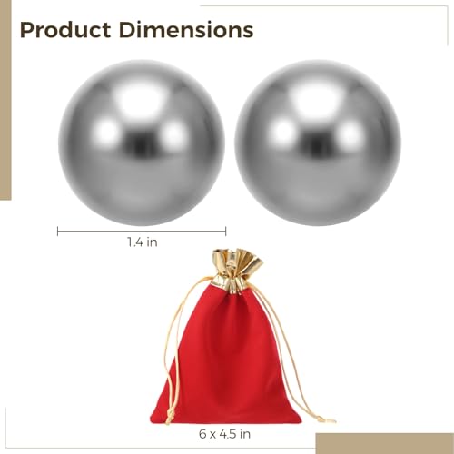 Pelotas de ejercicio de mano para mejorar el agarre con bolas de Baoding de metal 3