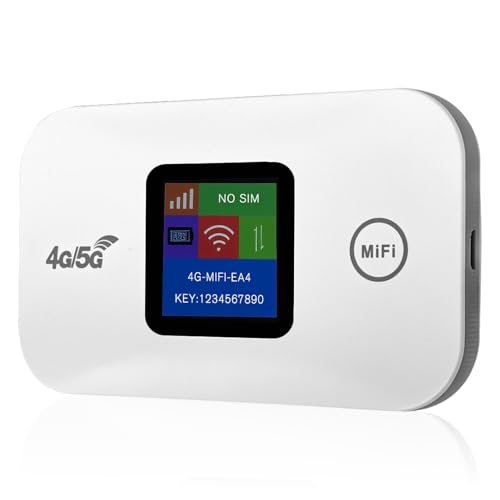 4G Mobiler WLAN Router, 2.4G Mobiler Hotspot mit 150 Mbit/s Tragbares WLAN für Unterwegs Ohne Vertrag Kabelloser Mobiler WiFi Hotspot mit SIM Steckplatz Mobiler WiFi Hotspot Unterstützt 10 Geräte