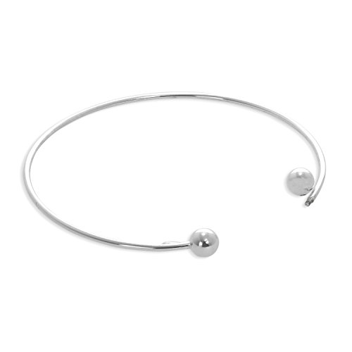 Bracelet jonc en argent 925/1000 rigide ouvert ajustable pour femme