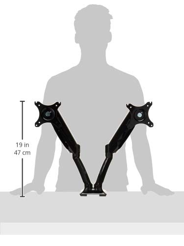 Loctek Monitor Mount Desk top Vesa LCD Arm Swivel Heavy Duty for Most of 10-27 inches Curved Panel LED-Lit Computer Screen (Dual Arm D5DH) - Thumbnail 2