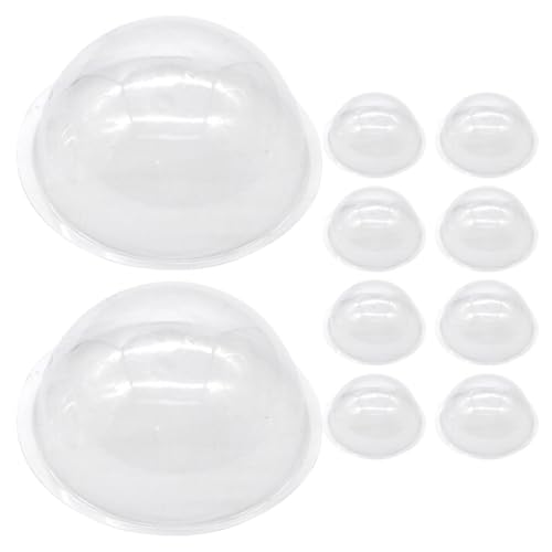 Amosfun Lot de 30 Demi-SphèRes Plastiques Transparentes À Remplir pour DéCorations De NoëL DIY Couvercles De Boules À Neige RéUtilisables pour Villages...