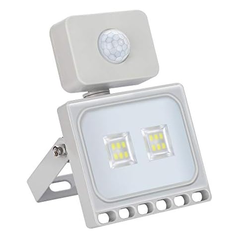 wowspeed 10W LED Flood Light, 1000lm LED Outdoor Ultra-Thin Security Lights with Motion Sensor, 6500K Daylight White, IP65 Waterproof Outdoor Floodlights Exterior Lights for Yard, Garden, Playground Cover