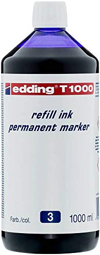 edding T 1000 Nachfülltinte Permanentmarker - blau - 1000 ml - zum schnellen Nachfüllen von fast allen edding Permanentmarkern