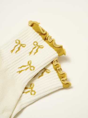 Image of Shapes Studio Half Calf Grip Socks, Cute Fruit Pilates Socks, Ruffle Socks, Non-Slip for Barre Yoga