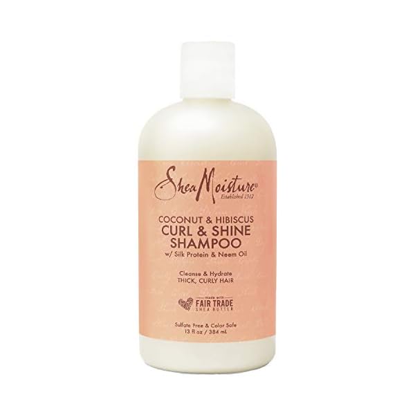 SheaMoisture Shampoo Curl and Shine for Curly Hair Coconut and Hibiscus Paraben Free Shampoo 13 oz