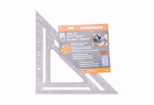Image of Swanson Tool Co., Inc Swanson T0108 Big 12 Speed Square Layout Tool with Blue Book, Plain gradations, 12-Inch