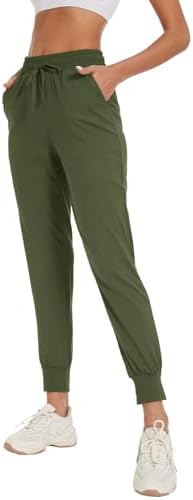 BATHRINS Women Tapered Joggers with Pockets – Casual Yoga High Waist Sweatpants