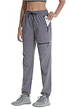 HTB Breathable UPF 50+ Golf Pants Water Repellent Hiking Camping Cargo Pants(Light Gray,US L)