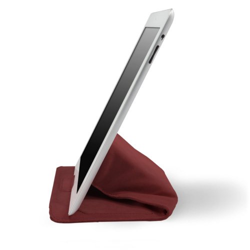 BoxWave Case Compatible with Humanware Explore 8 - Velvet Pouch Stand, Velour Slip Sleeve Built-in Foldable Kickstand - Burgundy
