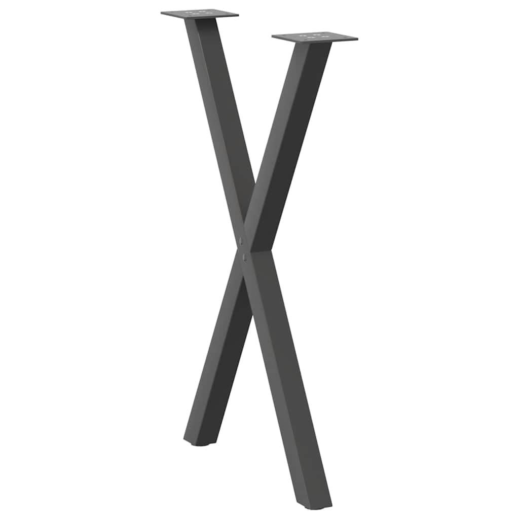 Gambe Tavolo Pranzo a X 2 pz Antracite 57x(72-73) cm Acciaio,Gambe per Mobili,Gambe da caffè Struttura per Tavolo Piedini Gambe Scrivania-4012914