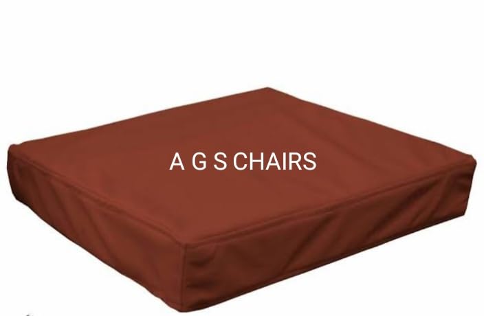 Image of A G S Chairs Sofa Foam Cushion with Zip Cover Attractive Colour (22 x 21 x 4, Rust)