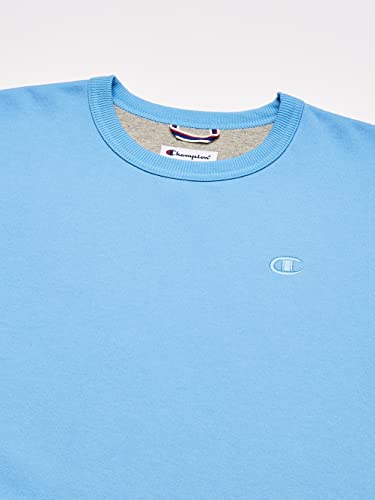 Champion Crewneck, Midweight Crew Men, Comfortable Sweatshirts, Swiss Blue C Logo, Large #TOP4