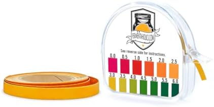Kombucha Instant Read pH Strips Dispenser - pH Range 0-6 - 15ft Roll | 180 1" Inch Strips
