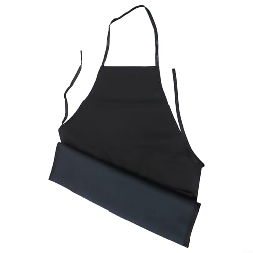 FUBESK Delantal de piel de PVC negro/marrón para cocina, a prueba de agua y aceite, resistente, varios tamaños, como se muestra en la imagen., Brown S