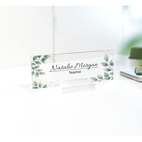 Office Desk Name Plate | Custom Name Plates Made from Glass-Like Acrylic | Personalized Desk Accessory - ARTSWAVE Cover
