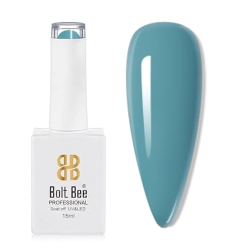Image of Bolt Bee Blue Color Gel Nail Polish Soak Off UV Gel DIY at Home Manicure Salon Nail Art (52, 15ml)