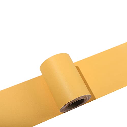 Self Adhesive Solid Color Frosted Wallpaper Border Stick Waterproof Wall Border Easy To Apply Kitchen Bathroom Tiles Sticker 4 X 196Inch (Dark Yellow) #TOP3