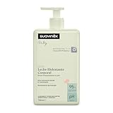 Suavinex, Crema Hidratante para Bebés, Leche Corporal Apta Pieles Sensibles y Recién Nacidos, Textura Ligera y Fácil Absorción, 95% Ingredientes Origen Natural, con Prebiótico, Perfume Suave, 750 ml