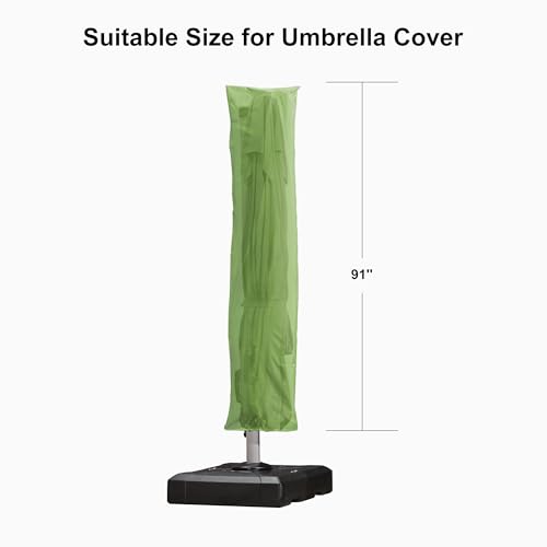 Image of PURPLE LEAF Outdoor Cantilever Umbrella Cover Easy Setup S Size Apple Green