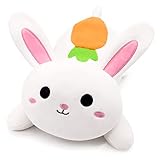 【Bestes Geschenk】: Jeder wird dieses Plüschhasenpuppenspielzeug lieben, das zum Spielen oder als großes Kissen zum Lesen, Fernsehen, Lernen und Schlafen verwendet werden kann. Dieses weiche und kuschelige weiße Hasenkissen ist ein tolles Geschenk für Kinder, Freunde und Familie.