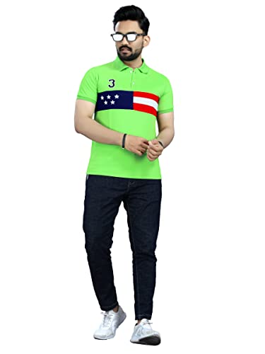 Image of Men's Cotton Embroidred Stretchable Polo T-Shirts Half Sleeves 250 GSM Cotton Regular Fit T-Shirt for Everyday Wear