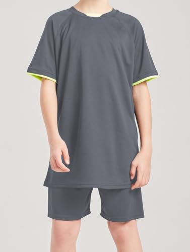 Image of DANI CHINS Boys Loose Athletic Short-Sleeve Shirt and Active Mesh Shorts Set