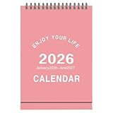 ミニデスクカレンダー - 2026年1月から2027年6月までのマンスリープランナー、家族、友人、学生、教師用のコンパクトなスタンディングカレンダー、家庭、オフィス、学校、屋内のデスクに最適