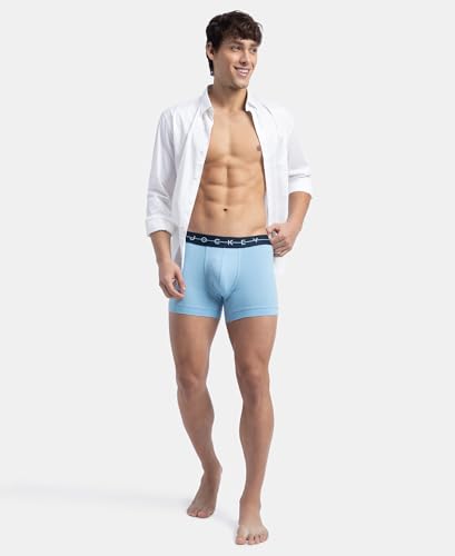 Image of Jockey NY16 Men's Super Combed Cotton Elastane Stretch Solid Trunk with Ultrasoft Waistband (Colors & Prints May Vary)