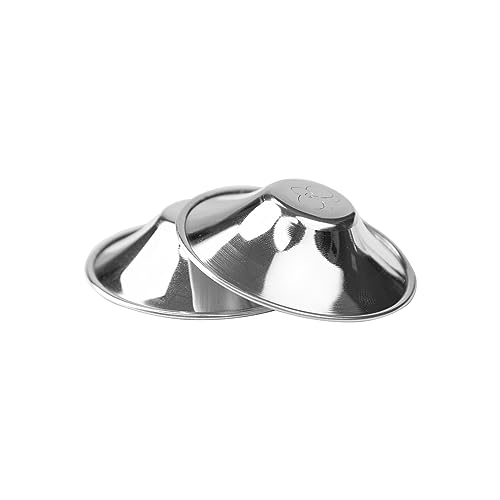 Image of Zomee Original Silver Nursing Cups - Nipple Shields for Nursing Newborn - Breastfeeding Essentials - Tri-Laminate Silver Protect and Soothe - Nipple Covers - Made in Italy (Large/Maxi)