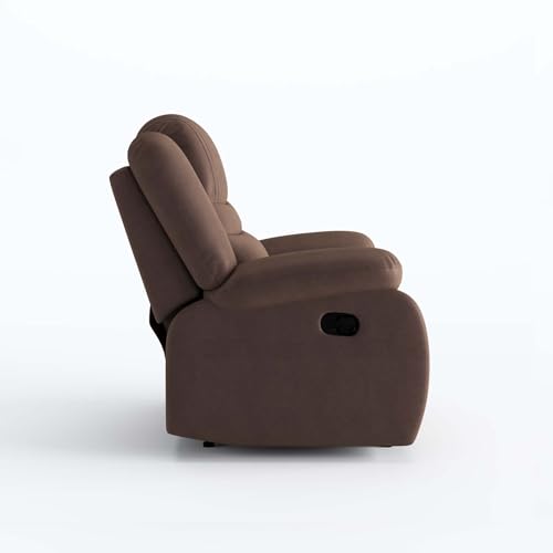 Image of Amazon Brand - Solimo Restora | Single Seater Sofa Recliner | Manual Recliner (Velvet Brown)