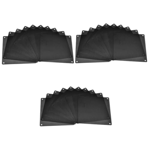 Uonlytech 3pcs PVC Pc Cooler Fan Dust Cover Thickness Black Mesh for Pc Cooling and Component