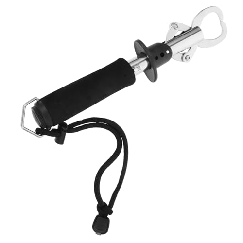 KALLORY 称重対応ポータブルフィッシュグリップ 軽量耐久魚掴み器 屋外釣り用滑り止めロープ付き魚 ャー