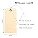 100 Large Manila Paper Tags with Wire Attached – # 8, 6 1/4