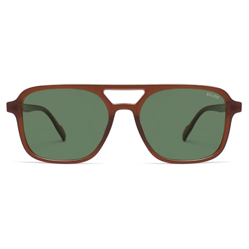 Image of SOJOS Retro Aviator Sunglasses for Women Men,Trendy Rectangle Womens Mens Shades Sun Glasses SJ2202