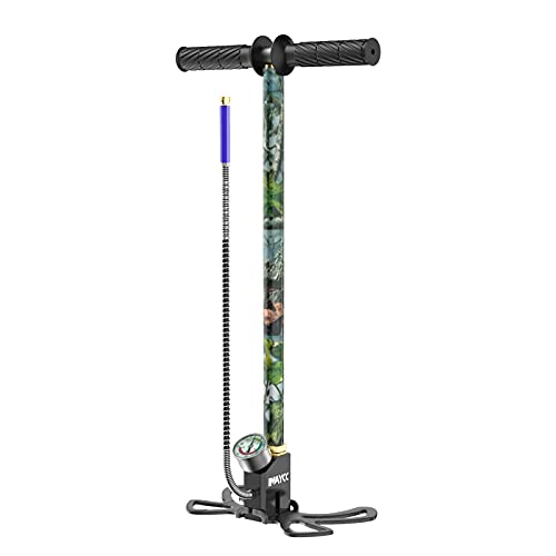IMAYCC Portable PCP Hand Pump 4500Psi/30Mpa , 3 Stage High Pressure Air Pump for Filling Air Rifles, Scuba Diving, Paintball - Stainless Steel Body with Oil Water Filter-Camouflage