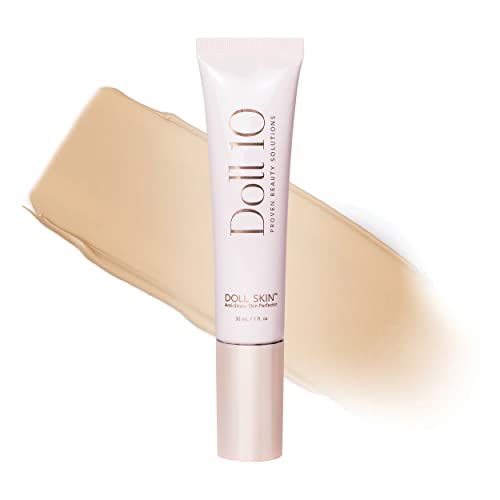 Doll 10 Doll Skin Anti-Stress Skin Perfector - Tinted Buildable Anti-Aging Vegan Makeup Skincare (Light Medium)