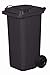 Bidone per rifiuti Pattumiera ruote in gomma piena silenziose (120 Litri, Nero Graffite)