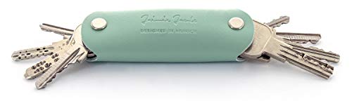 JAIMIE JACOBS Key Boy - Key Organizer Schlüssel Organizer Keycage Schlüsselmäppchen Smartkey Schlüsseletui Schlüsseltasche aus echtem Leder (Mint)